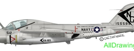 Grumman A-6 Intruder aircraft drawings (figures)